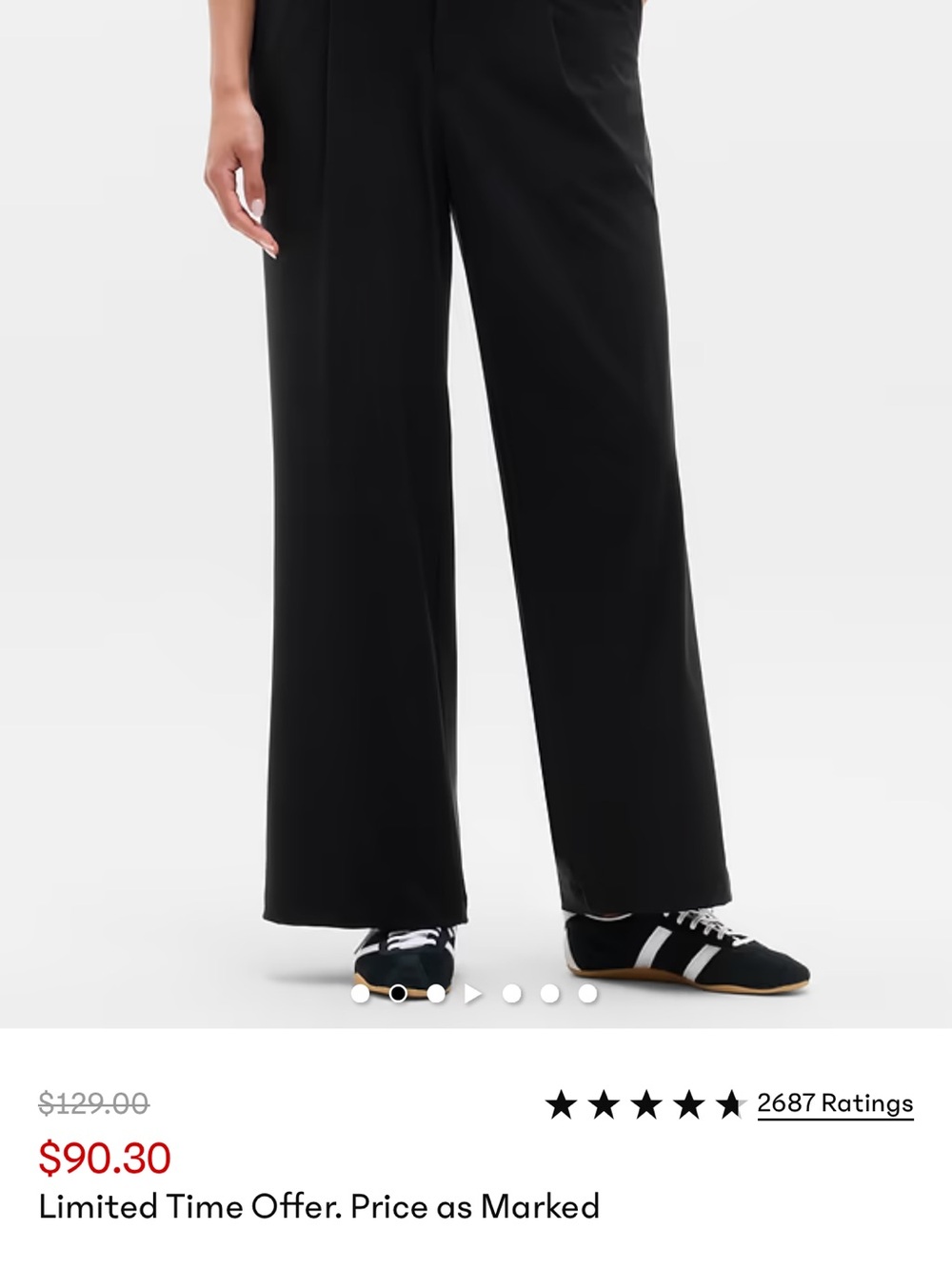 Athleta Wide Leg Black High-Rise Trousers